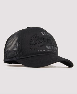 Superdry Vintage Logo Trucker Férfi Sapka Fekete | OTCDE6517